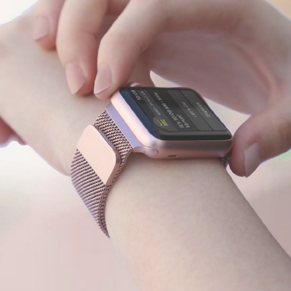 38mm, Mesh Milanese Rose Gold for Apple 3 2 1